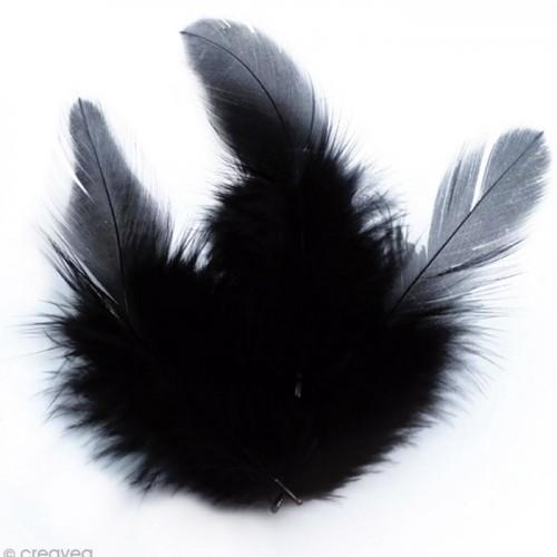 Rooster feathers 10 cm - black