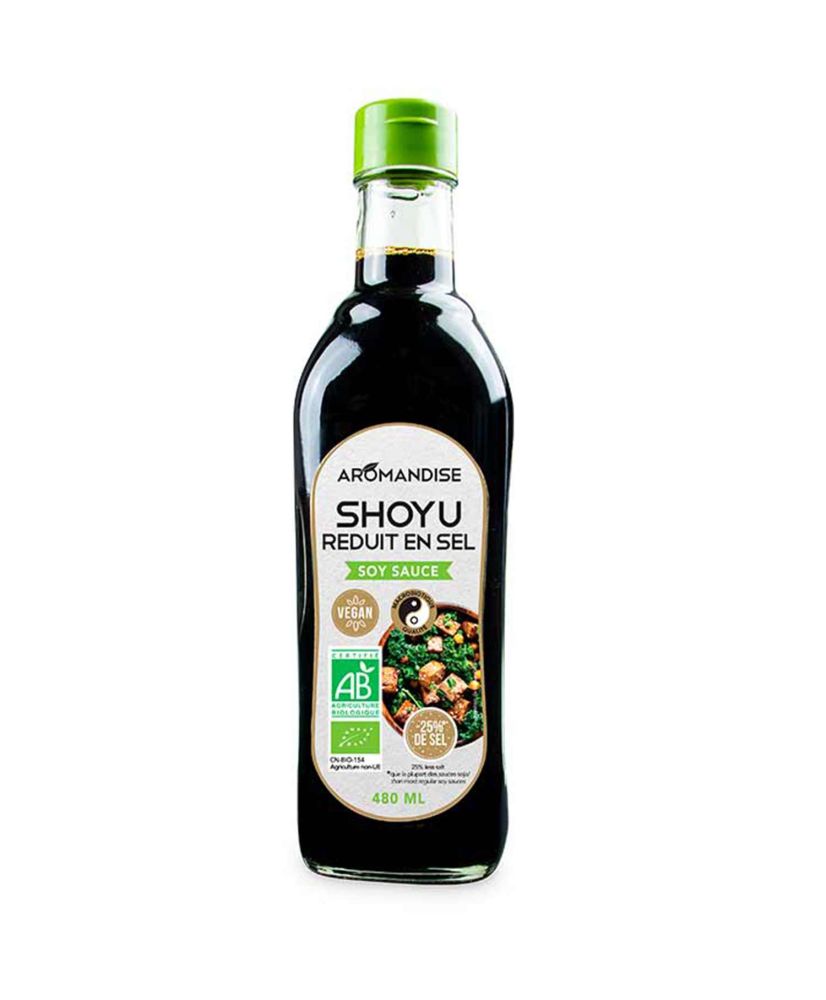 Salsa di soia Shoyu alta qualità biologica 25% meno sale - 0,48 l