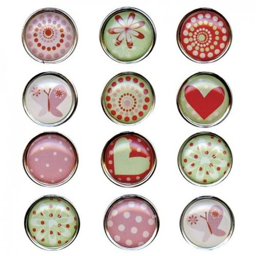 12 Epoxy magnets hearts 10 cm