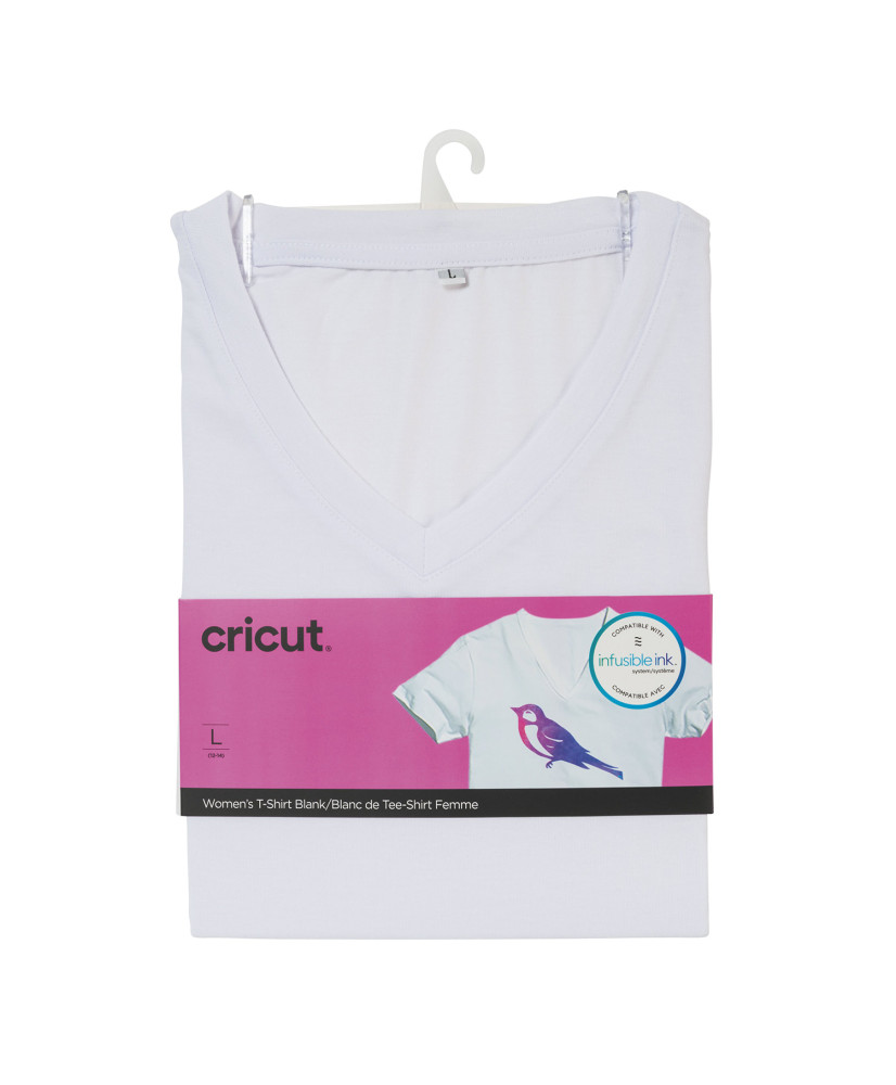 T-Shirt Femme à Customiser Blanc - Cricut - L