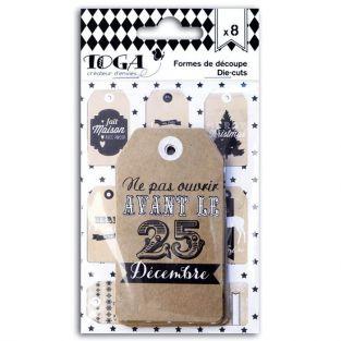 Perforated Christmas Labels - Kraft