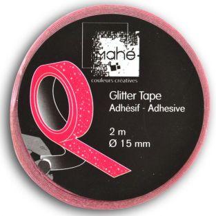  Masking Tape rose fluo à paillettes 
