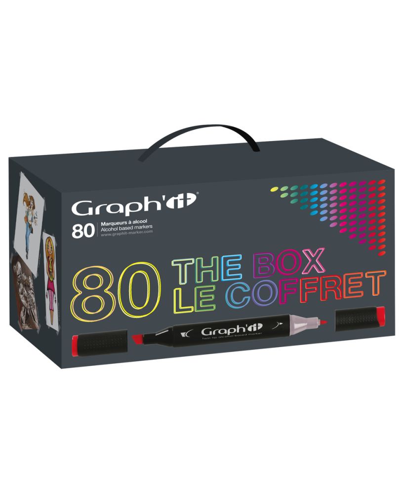 Coffret de 80 marqueurs à alcool rechargeables Graph'It