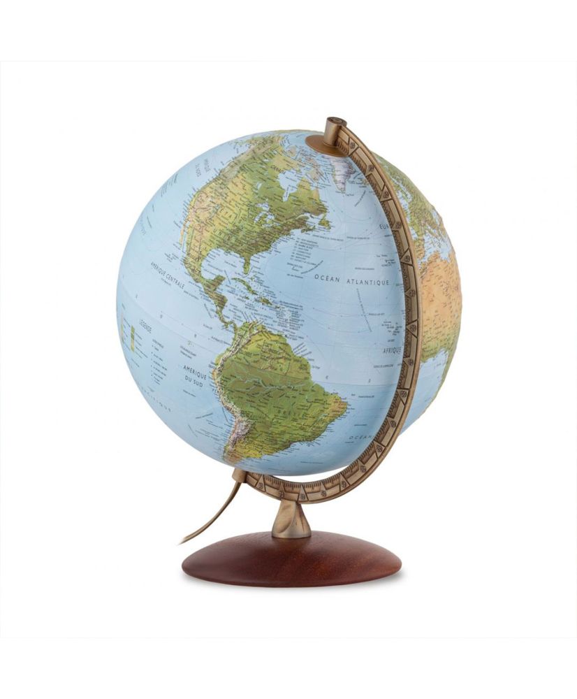 Illuminated world globe in relief Ø 30 cm - Primus Relief