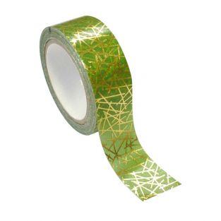 Masking tape vert & or géométrique métallisée 1,5 cm x 10 m