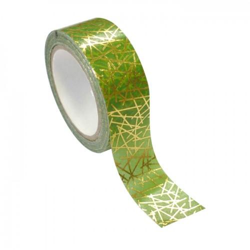 Masking tape verde y oro de metal 1,5 cm x 10 m
