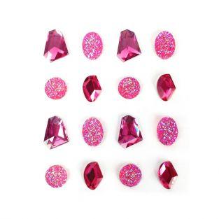 16 gemas adhesivas 20 mm - rosa