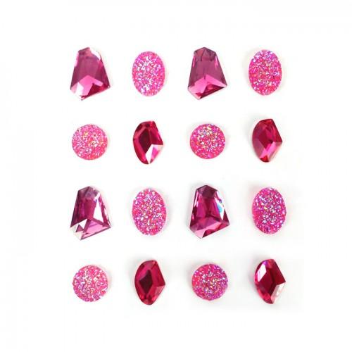 16 adhesive gems 20 mm - pink 16 adhesive gems 20 mm - pink