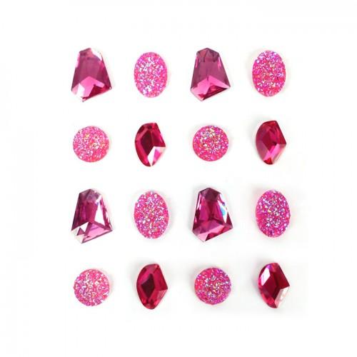 16 adhesive gems 20 mm - pink