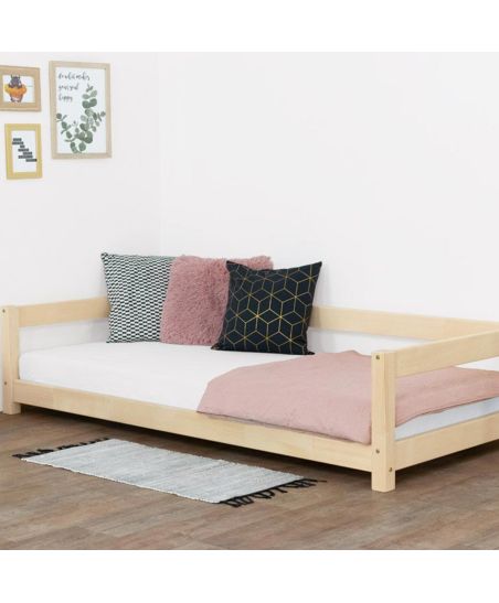 Montessori Children's Bed STUDY - solid wood - natural varnished - 80 x 180  cm