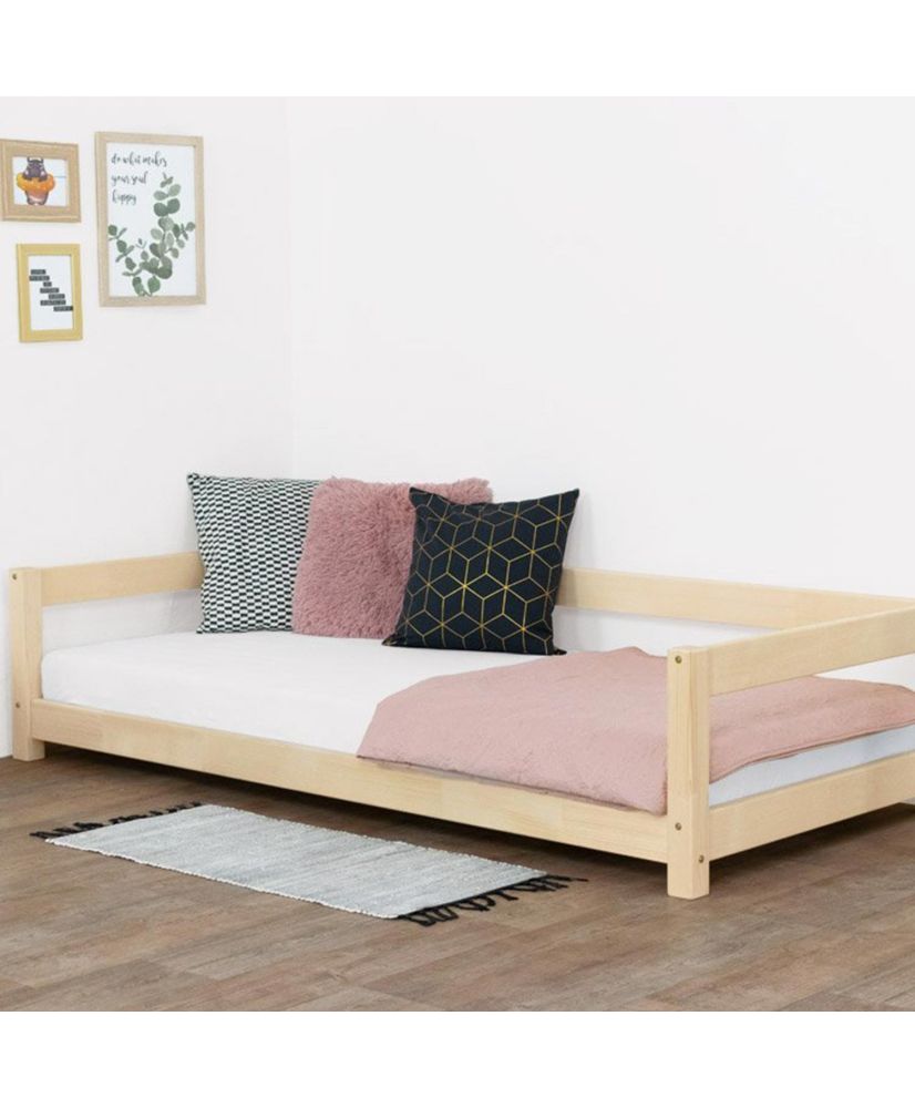 Montessori Children's Bed STUDY - solid wood - natural varnished - 90 x 180  cm