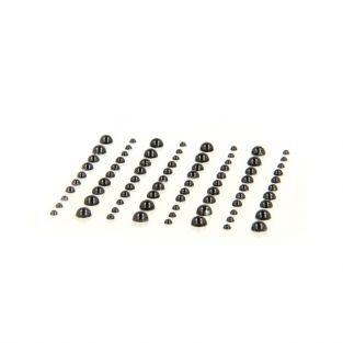 80 perles adhésives noires