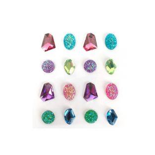 16 pierres précieuses adhésives multicolores 20 mm