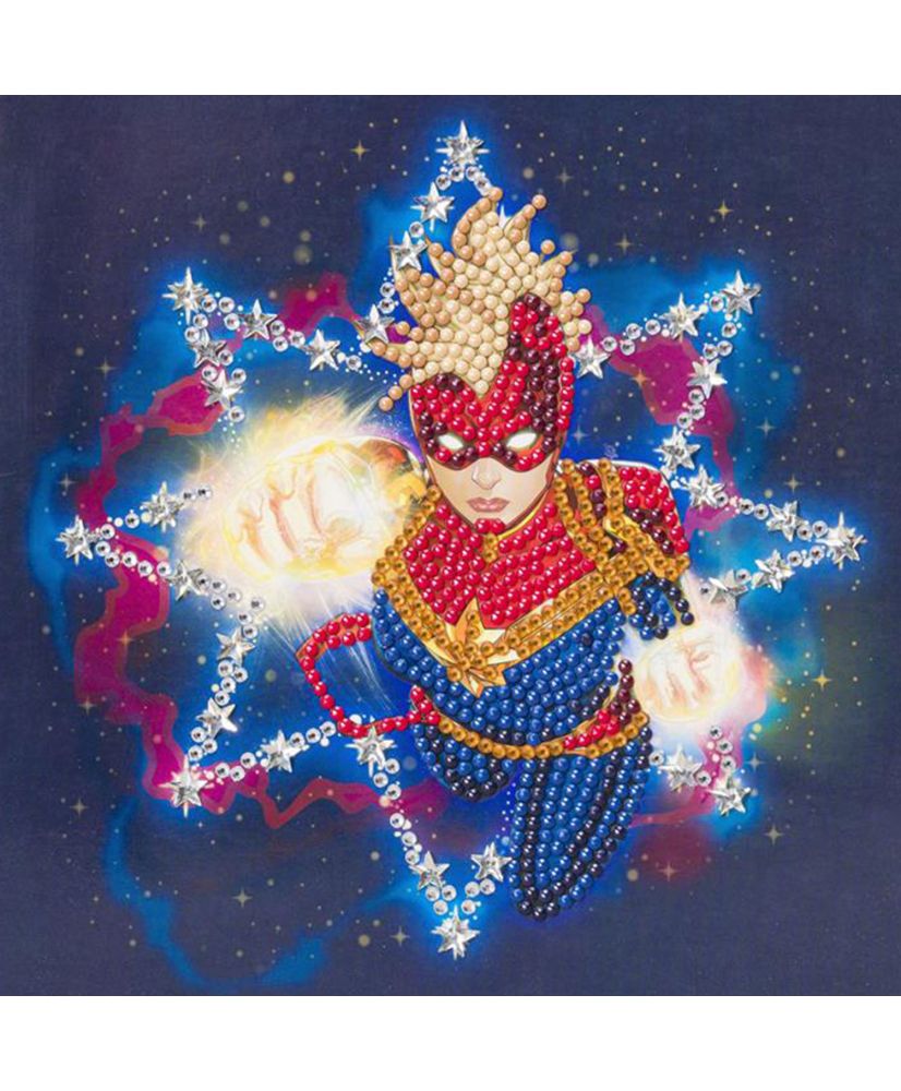 Crystal Art Diamond Painting Greeting Card Kit - Captain Marvel - 5 x 7