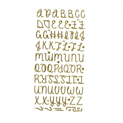 Stickers alphabet doré à paillettes
