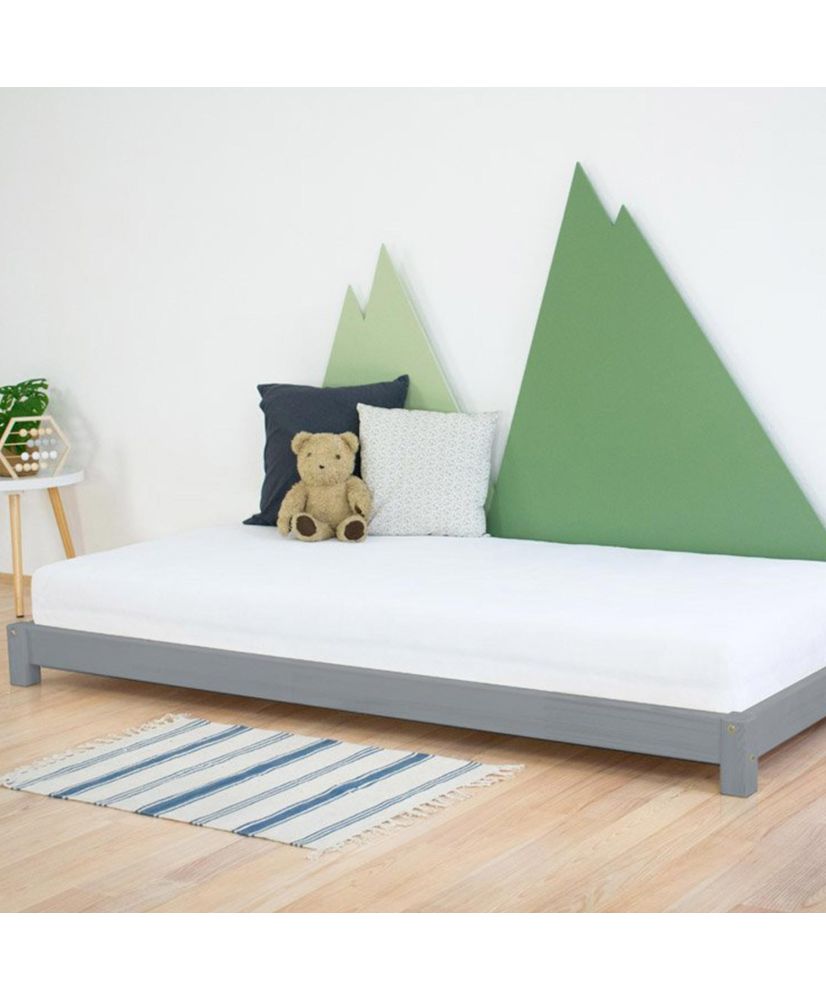 bed TEENY - solid wood - grey - x 180 cm