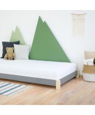 Hollywood Overzicht Negen Single bed TEENY - solid wood - natural and grey - 90 x 190 cm