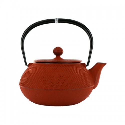 Japanese cast iron Teapot - Arare - carmine red