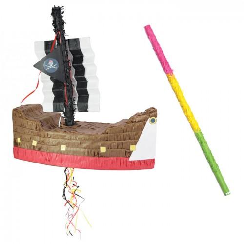Piñata Bateau de pirate + bâton