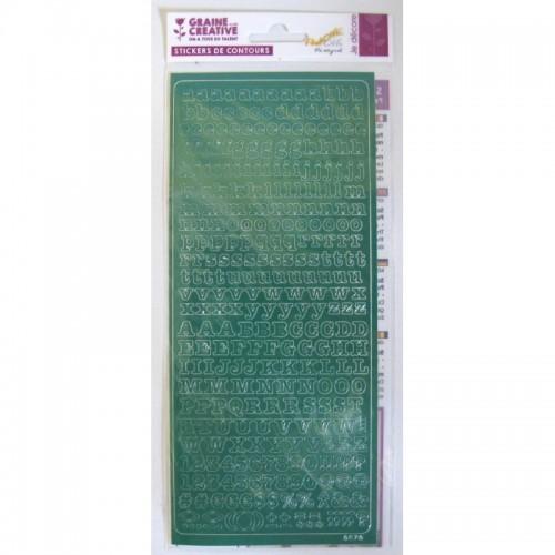 Alphabet stickers PEEL'S OFF 10.5 x 23.2 cm - green