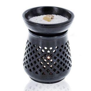 Moucharabieh incense holder - black stone