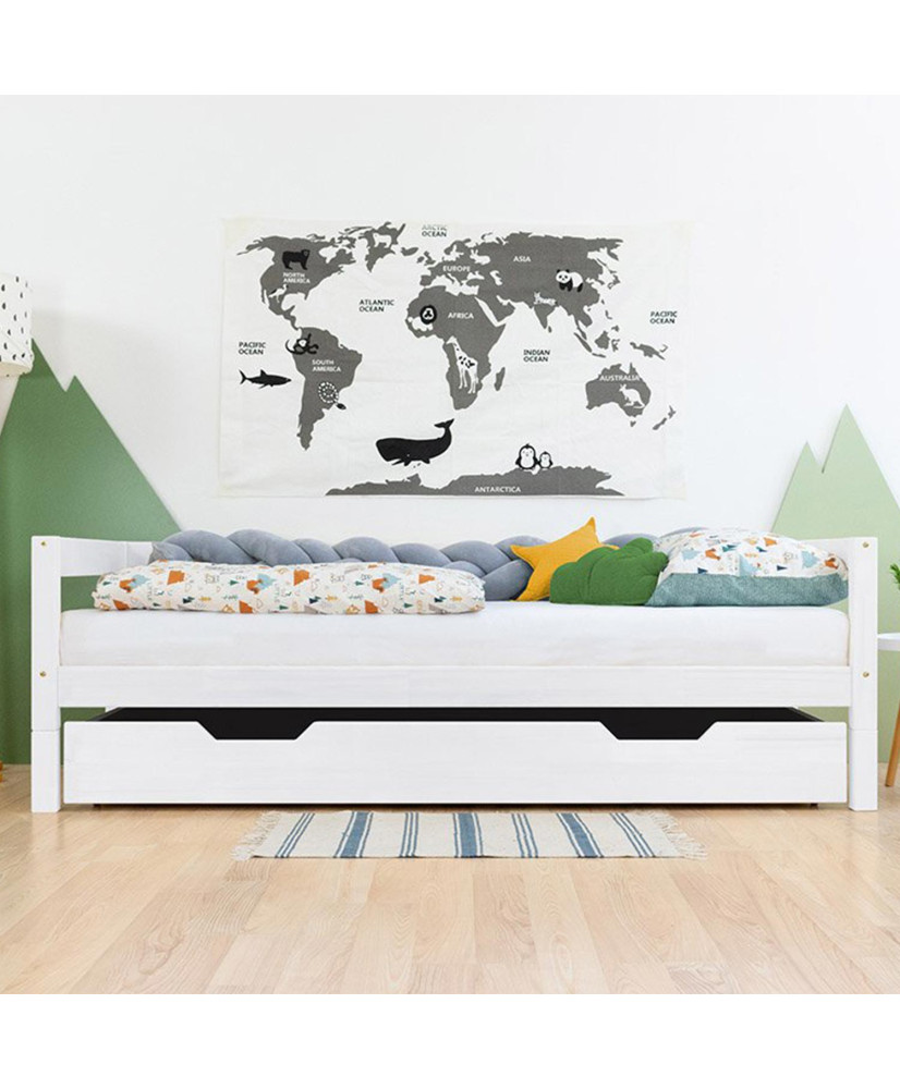 Schublade Beistellbett BUDDY - auf Rollen - weiß - für Bett 90 x 160 cm