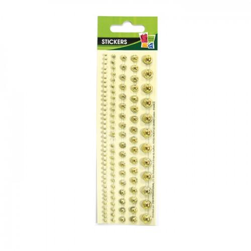 Placa adhesiva - 140 perlas doradas