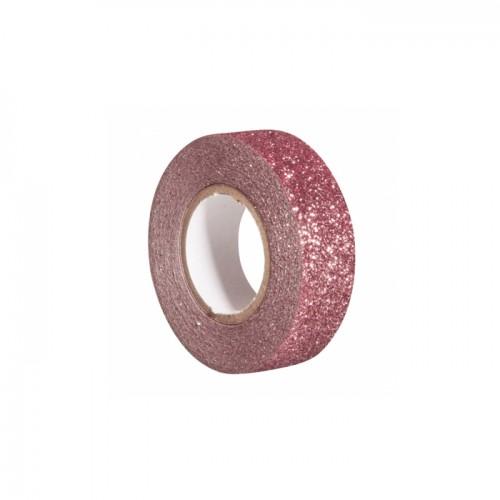 Glitter tape 5 m x 1,5 cm - old pink