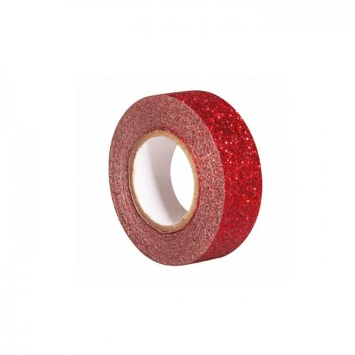 Glitter tape 5 m x 1,5 cm - red