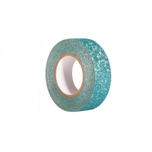 Glitter tape 5 m x 1,5 cm - bleu lagon
