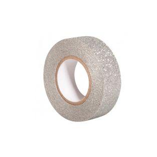 Glitter tape 5 m x 1,5 cm - silver