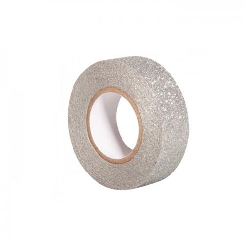 Glitter tape 5 m x 1,5 cm - argenté