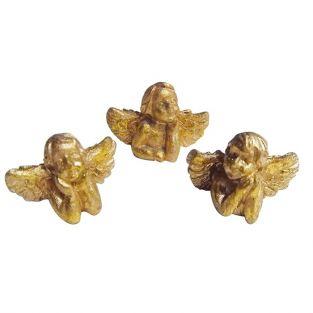 Golden resin Angels figurines 2 cm x 6