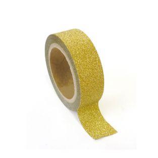 Masking tape with glitter 1,5 cm x 5 m - Gold