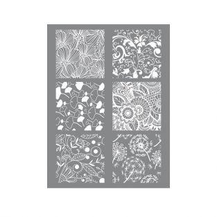 Polymer paste stencil 11,4 x 15,3 cm - Flower