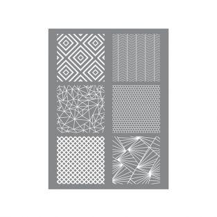 Polymer paste stencil 11,4 x 15,3 cm - Geometric