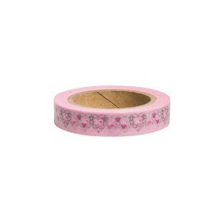 Washi Tape - white with golden heart - 15 m x 1 cm