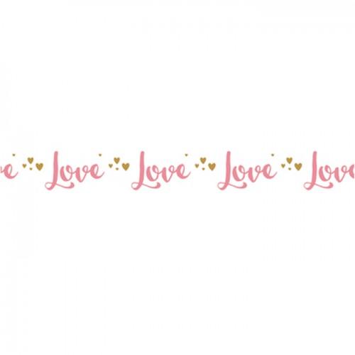 Cinta adhesiva Love sobre fondo blanco - 15 m x 1 cm