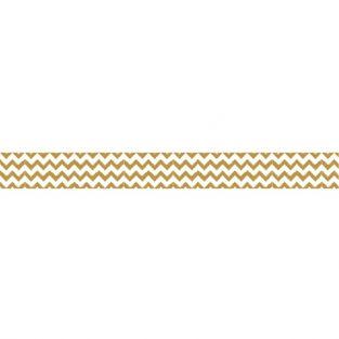 Cinta adhesiva con zigzag dorado - 15 m x 1,5 cm