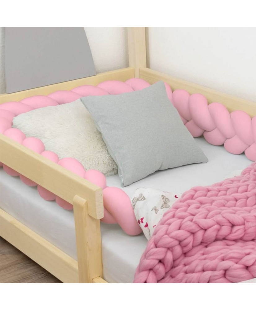 Tour de lit tressé déco pour enfant et adulte - Rose - 20 x 300 cm