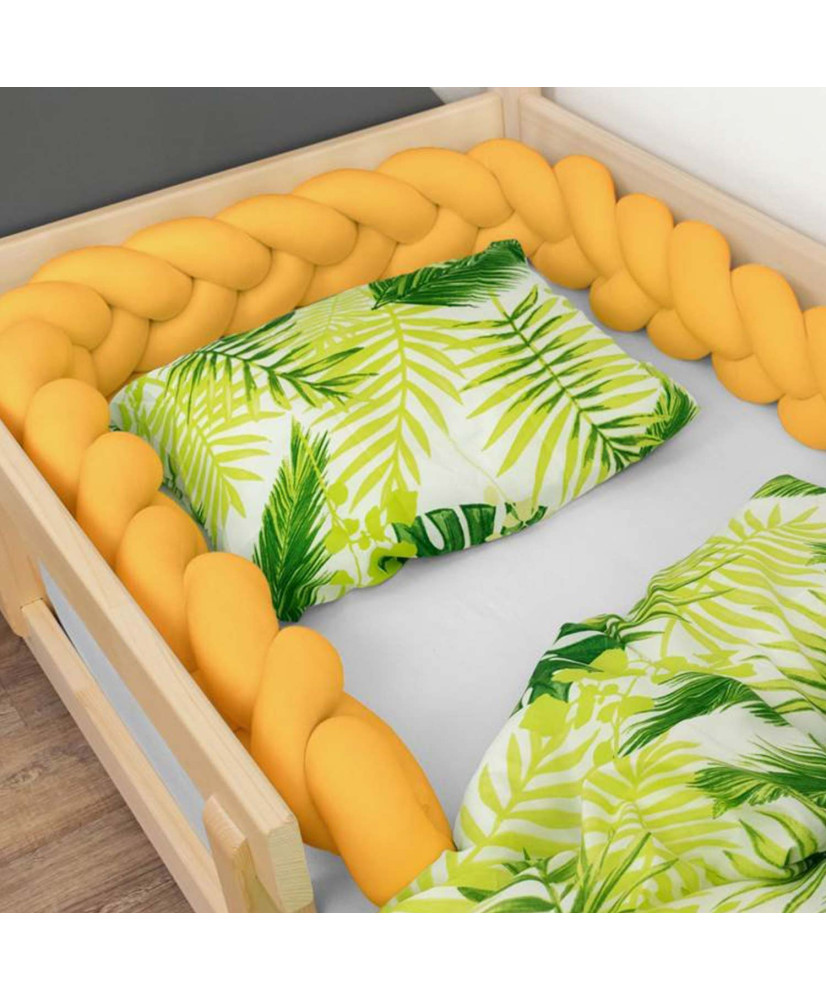 Tour de lit tressé déco pour enfant et adulte - Jaune moutarde - 20 x 400 cm