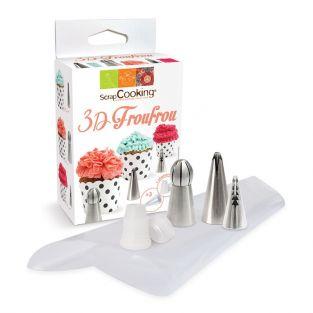 Kit 3D Stainless steel nozzles + icing bags