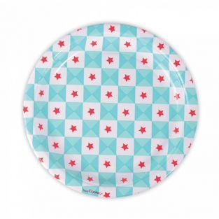 aqua blue paper plates