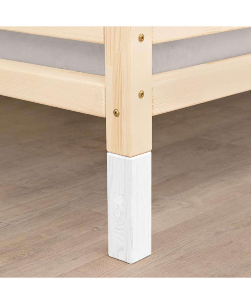 6pedane per alzaletto - bianco - H: 20 cm - per larghezza letto 140 cm