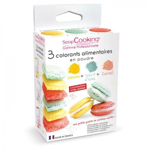 3 food colorings - light sea green, coral, yellow 3 food colorings - light sea green, coral, yellow