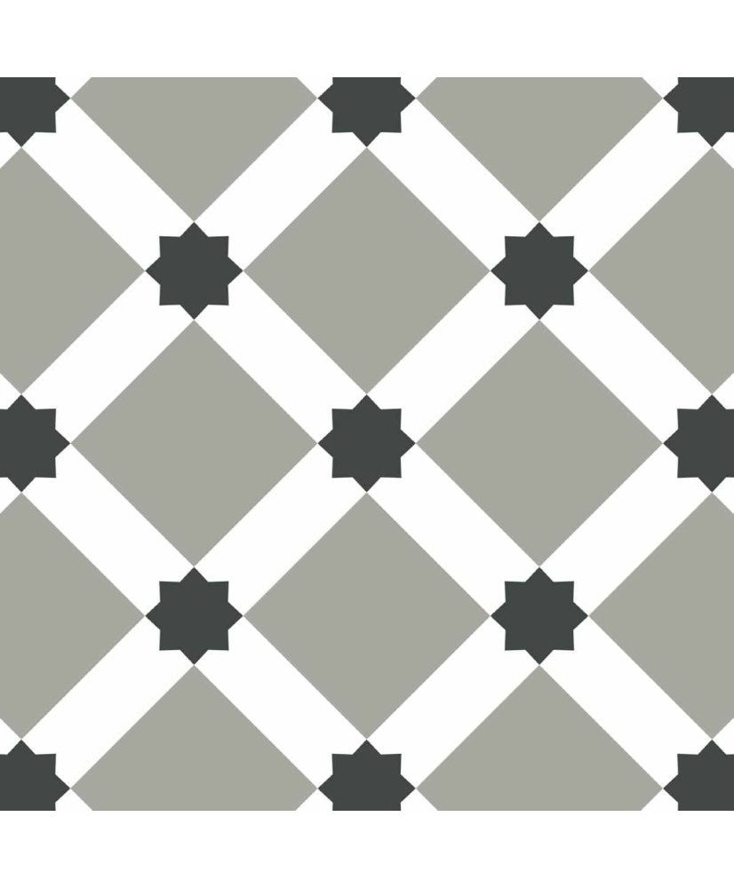 Stickers carrelage 15 X 15 cm - Triangles gris et blanc