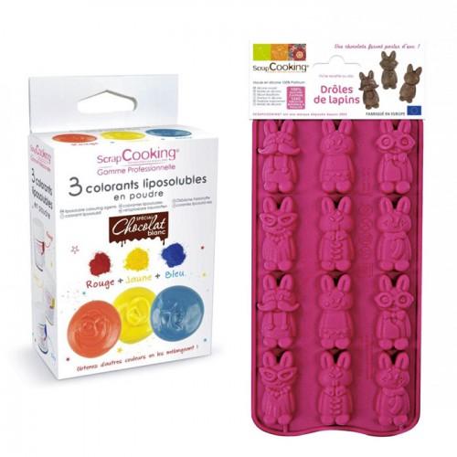 Caja de chocolates de color - conejos divertidos