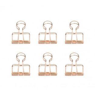 Double clamp clips x 6 - copper