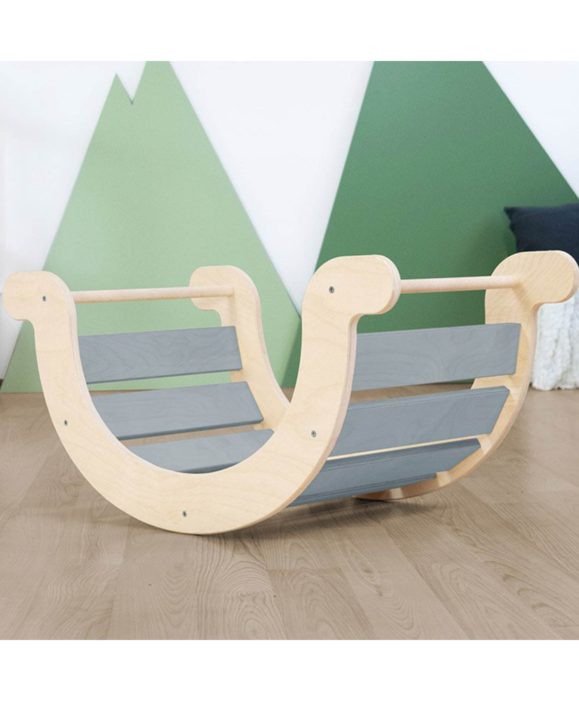 Montessori balance board YUPEE - solid wood - grey