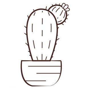 Wooden stamp - Cactus 6.2 x 4.4 cm